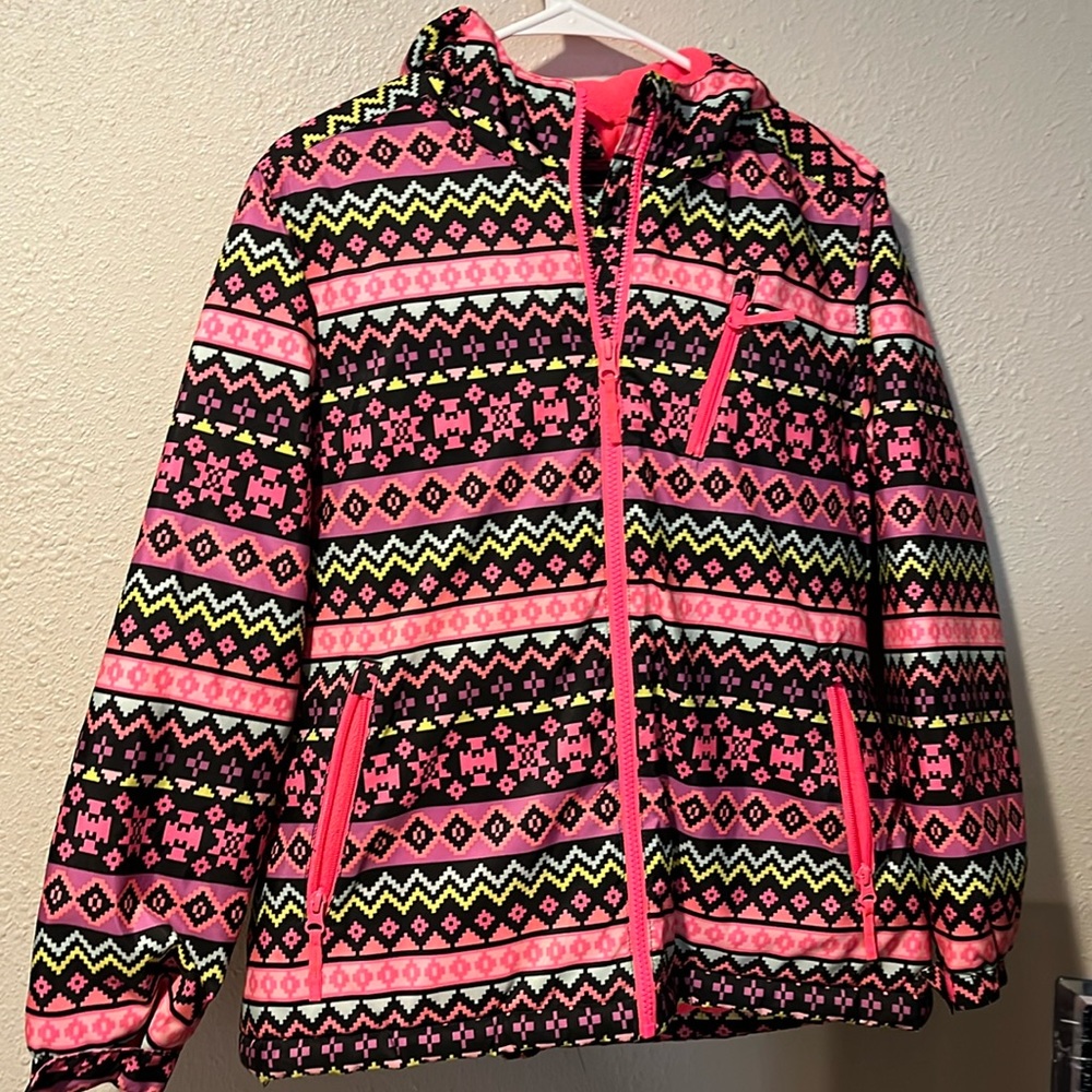 Girls size 14 coat and matching bibs.